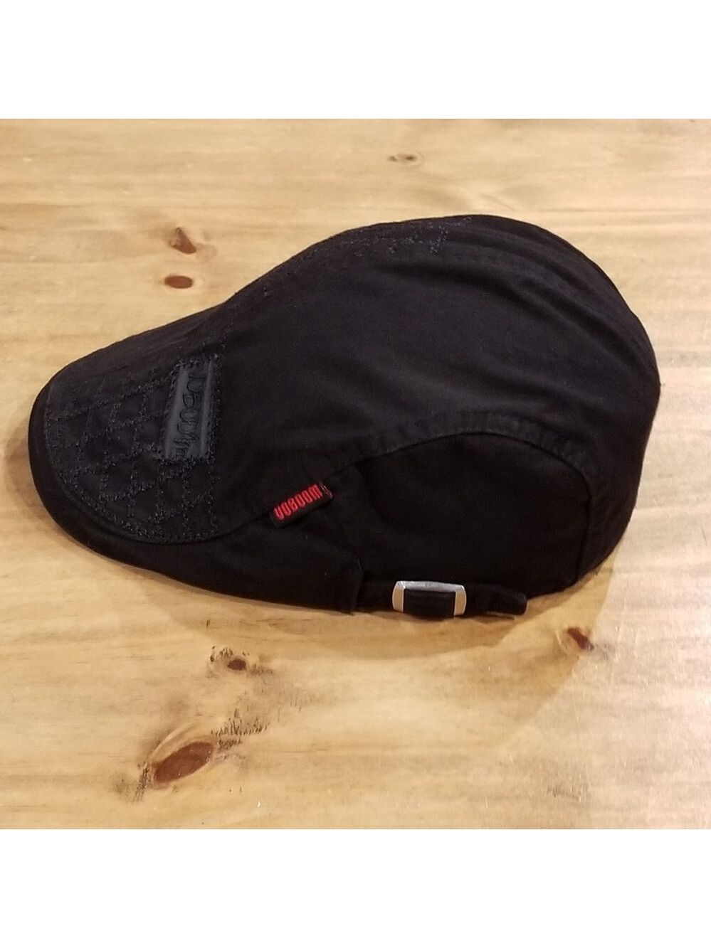 Voboom Flat Cap Black Adjustable Newsboy Paddy